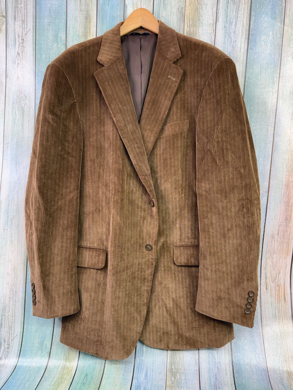 Dockers Corduroy Brown Blazer Sports Coat 46L Two Button Cotton Jacket